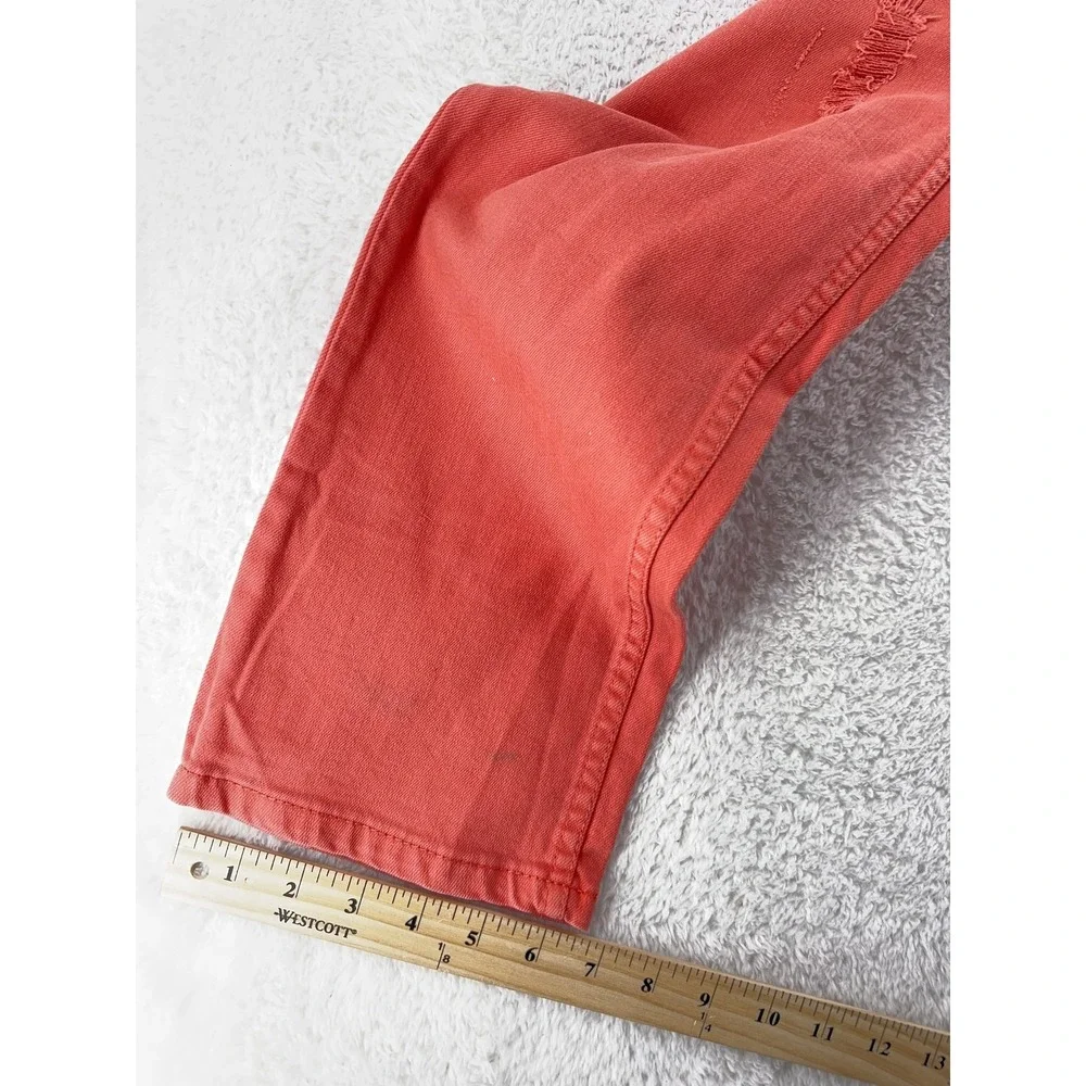 Levis 524 Too Superlow Jeans‎ Womens 17M Red Distressed Slim Fit Stretch Denim